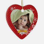 赤い雪片の写真のオーナメント セラミックオーナメント (右)