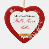 赤い雪片の写真のオーナメント セラミックオーナメント (裏面)