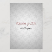 赤い雪片の冬のウェディングメニュー メニュー (裏面)