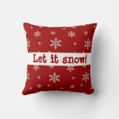 赤い雪片は"それが枕"雪が降るようにしました クッション (裏面)