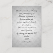 赤い雪片ギフトレジストリカード エンクロージャーカード (裏面)