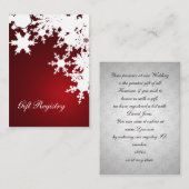 赤い雪片ギフトレジストリカード エンクロージャーカード (正面/裏面)