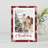 赤い雪片クリスマスホリデーカード シーズンカード (スタンド正面)