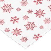 赤い雪片パターン-クリスマスのギフト ショートテーブルランナー (コーナー)