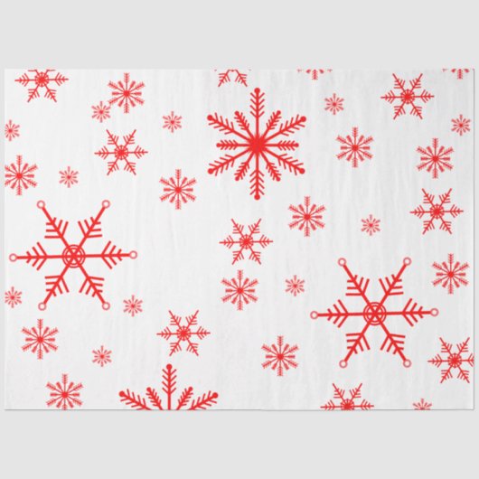 赤い雪片パターン 薄葉紙 (正面)