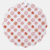 赤い雪片メリークリスマスファミリー2枚の写真 オーナメントカード (裏面)