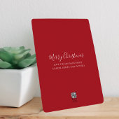 赤い雪片1枚メリークリスマス 箔シーズンカード