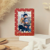 赤い雪片1枚メリークリスマス 箔シーズンカード