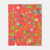 赤い雪片 フリースブランケット (正面)