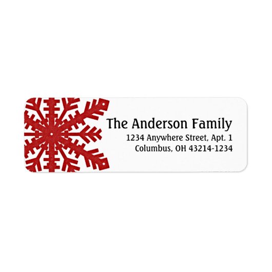 赤い雪片:: 差出人住所ラベル ラベル (正面)