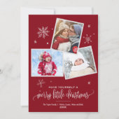 赤い雪片 | 3フォトクリスマス シーズンカード (正面)