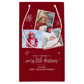 赤い雪片 | 3フォトクリスマス スモールペーパーバッグ (裏面)