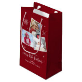赤い雪片 | 3フォトクリスマス スモールペーパーバッグ (裏面アングル)