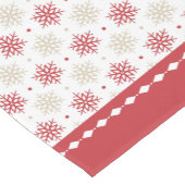 赤い雪縁ど片パターンのクリスマス ショートテーブルランナー (コーナー)