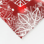 赤い雪 フリースブランケット (角)