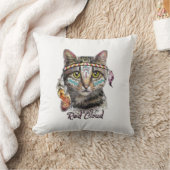 赤い雲のかわいい猫 クッション (ブランケット)