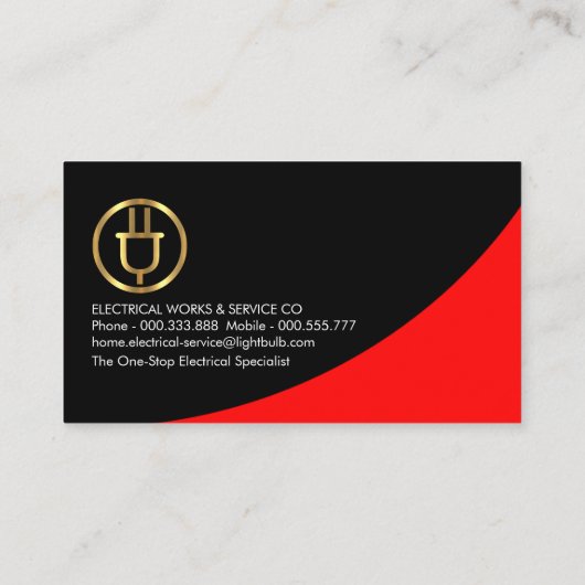 赤い電力曲線金ゴールドプラグゲージ 名刺 (裏面)
