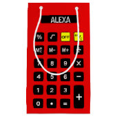 赤い電卓(誕生日名) スモールペーパーバッグ (正面)