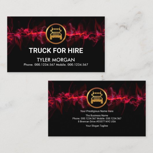 赤い電気稲妻を使う人 名刺 (正面/裏面)