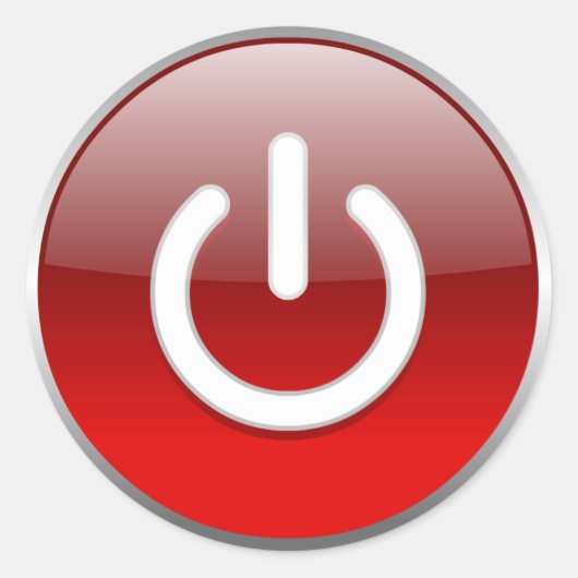 赤い電源ボタンシール ラウンドシール (正面)