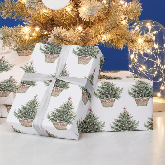 赤い電球のクリスマスツリー ラッピングペーパー (クリスマス)
