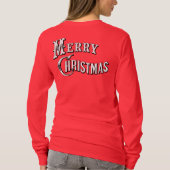 赤い電球のクリスマスツリー Tシャツ (裏面)