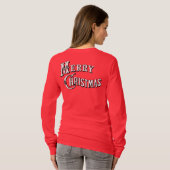 赤い電球のクリスマスツリー Tシャツ (裏面フル)