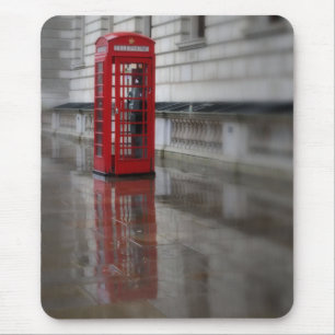 赤い電話ボックスの反射 – London Mouse pad マウスパッド