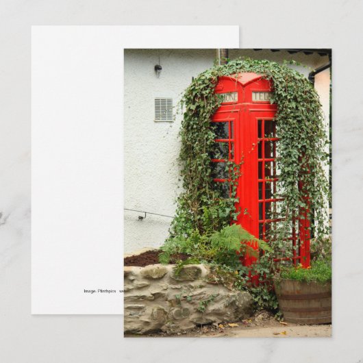 赤い電話ボックスカード (正面/裏面)