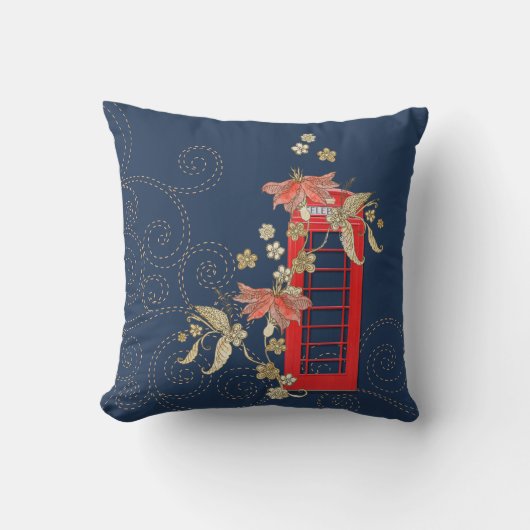 赤い電話ボックス装飾用クッション クッション (正面)