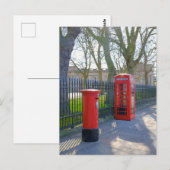 赤い電話ボックス、グリニッジ・ロンドンUKポストカード ポストカード (正面/裏面)