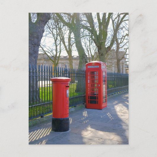 赤い電話ボックス、グリニッジ・ロンドンUKポストカード ポストカード (正面)