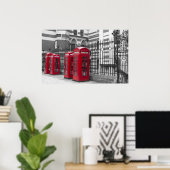 赤い電話ボックス ポスター (ホームオフィス)