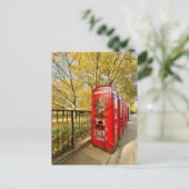赤い電話ボックス、ロンドンUKポストカード ポストカード (スタンド正面)
