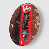 赤い電話箱ロンドンイギリスイギリス ラージ壁時計 (傾斜)