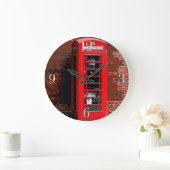 赤い電話箱ロンドンイギリスイギリス ラージ壁時計 (ホーム)