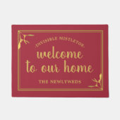 赤い霧の男の子が我が家へようこそ ドアマット (正面)