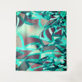 赤い霧雨の画像にシアンまたは青の縞が付いている タペストリー (正面)