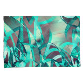 赤い霧雨の画像にシアンまたは青の縞が付いている 枕カバー (正面右)