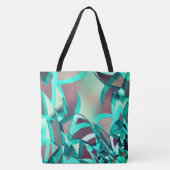 赤い霧雨の画像に青またはシアンのストリーク トートバッグ (正面)