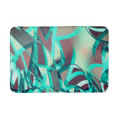 赤い霧雨の画像に青またはシアンのストリーク バスマット (正面)