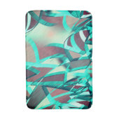 赤い霧雨の画像に青またはシアンのストリーク バスマット (正面縦)