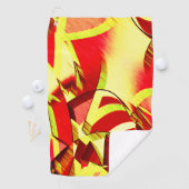 赤い霧雨の画像に黄色の縞がある ゴルフタオル (インサイチュ)