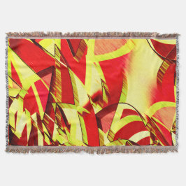 赤い霧雨の画像に黄色の縞がある スローブランケット