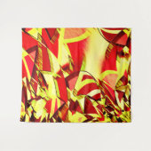 赤い霧雨の画像に黄色の縞がある タペストリー (正面(横))