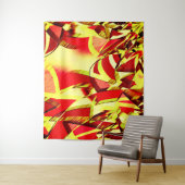 赤い霧雨の画像に黄色の縞がある タペストリー (インサイチュ)