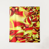 赤い霧雨の画像に黄色の縞がある タペストリー (正面)