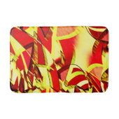 赤い霧雨の画像に黄色の縞がある バスマット (正面)