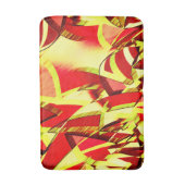 赤い霧雨の画像に黄色の縞がある バスマット (正面縦)