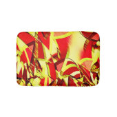 赤い霧雨の画像に黄色の縞がある バスマット (正面)